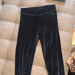 Victoria’s Secret pink black velvet leggings medium